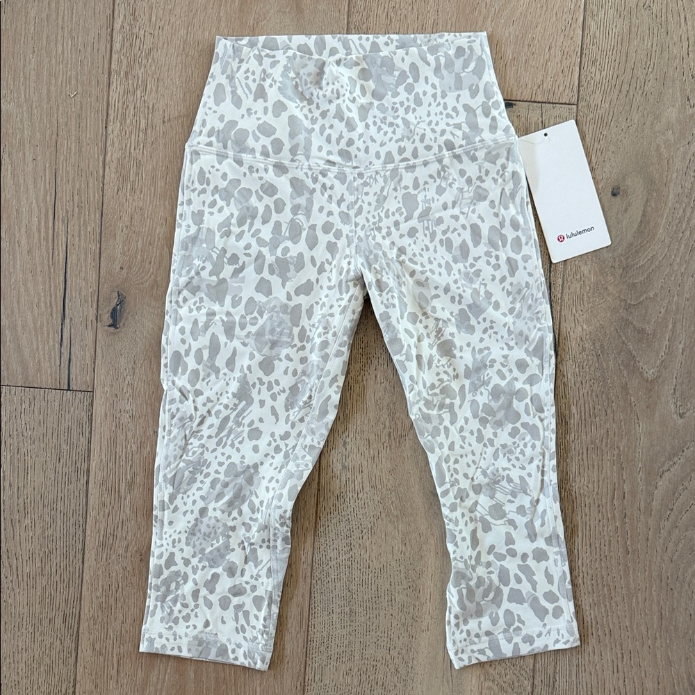 lululemon athletica White and Gray Leopard Print Leggings